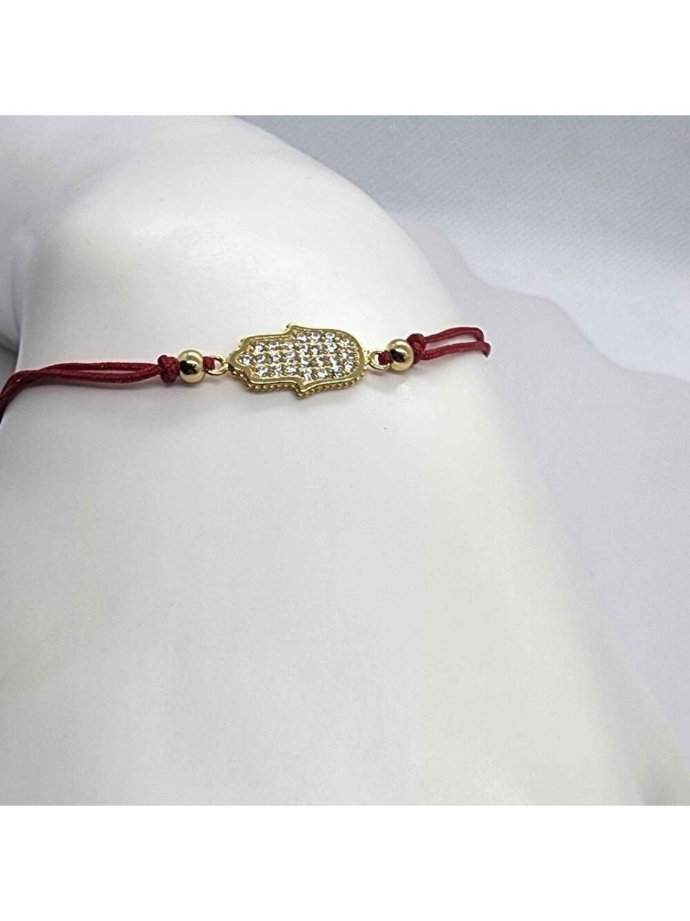 Sterling Silver 925 Hamsa Design With Red String Bracelet